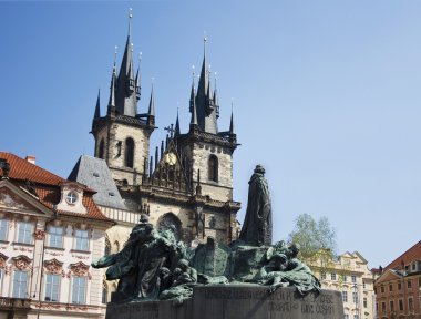 Jan Hus monument in Prague clipart