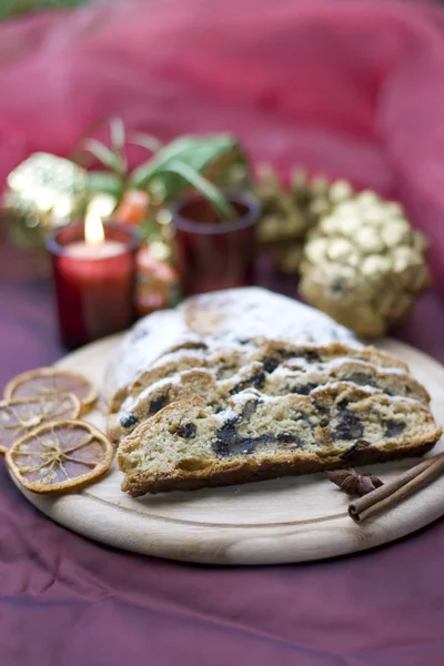 stock image Stollen on a festive table