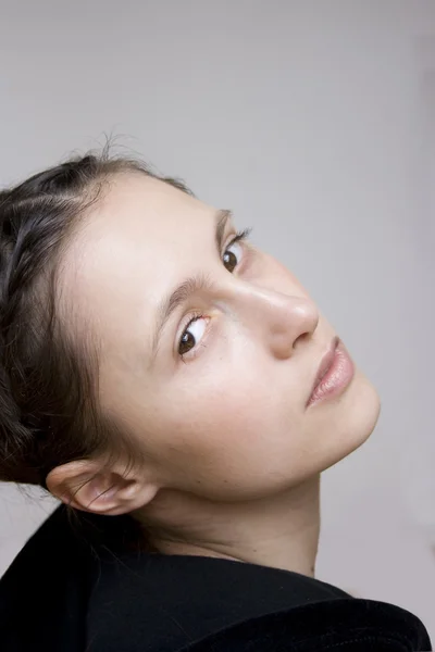 stock image Beautiful girl close up half-turned