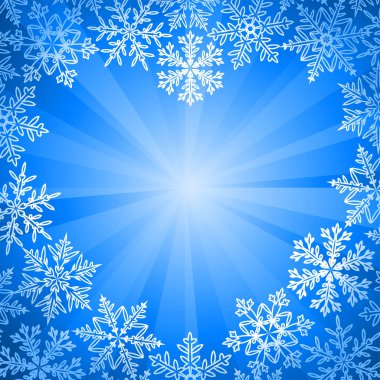 Snow frame in the shape of heart clipart