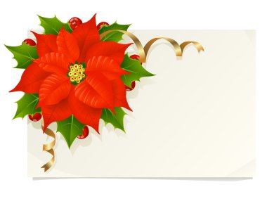 Christmas card with decoration clipart