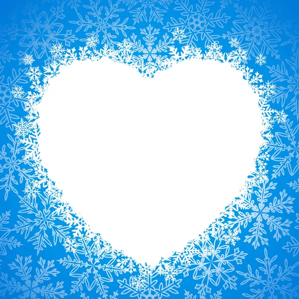 Χιόνι πλαίσιο σε σχήμα καρδιά — Διανυσματικό Αρχείο