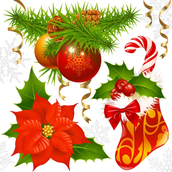 Set de decoración de Navidad — Vector de stock