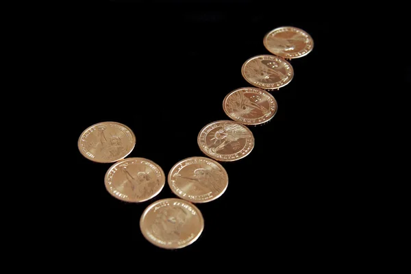 Checkmark Coins — Stock Photo, Image