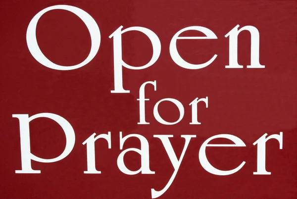 Ανοιχτό για προσευχή σημάδι Εικόνα Αρχείου