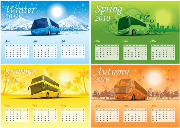 Čtyři sezóny kalendář 2010 — Stockový vektor