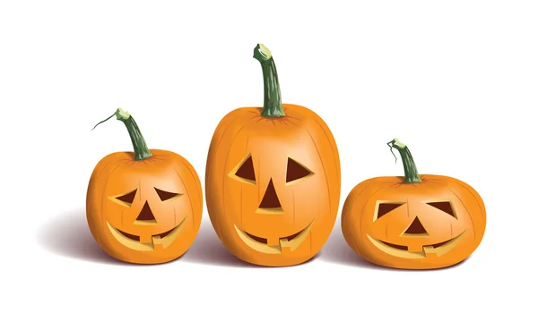 Funny calabazas de Halloween — Vector de stock