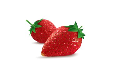 Isolated vector strawberries clipart