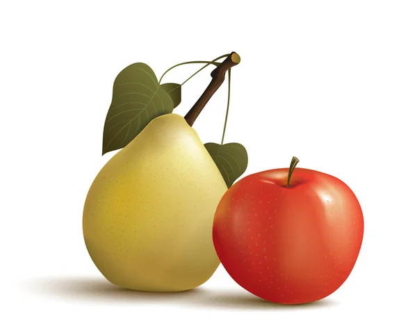 Pêra e maçã — Vetor de Stock