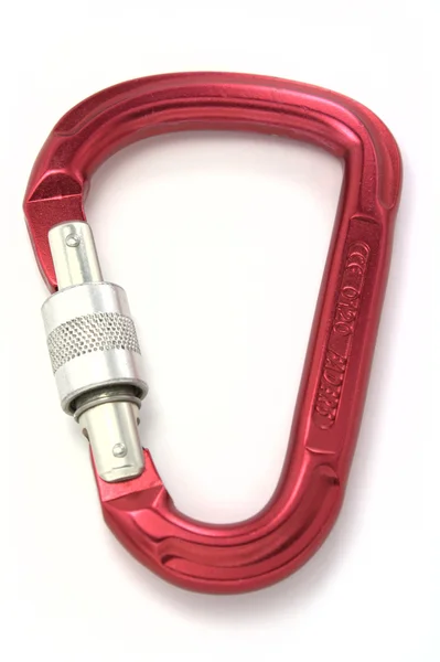 Red carabiner — Stock Photo, Image