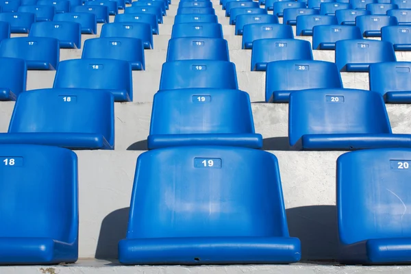 Blå stadion sittplatser — Stockfoto