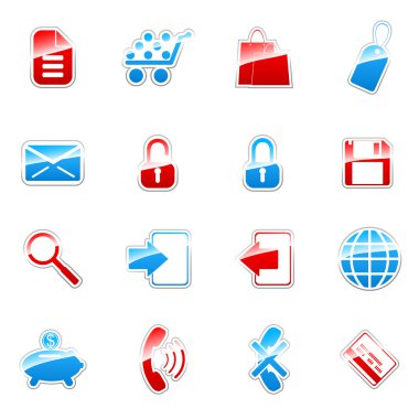 Colored label icons clipart