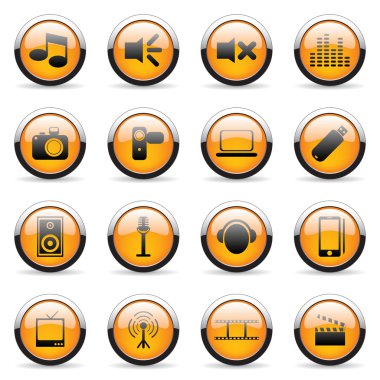 Orange buttons clipart