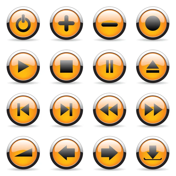 オレンジ色のボタン — ストックベクタ