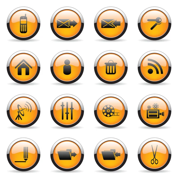 オレンジ色のボタン — ストックベクタ