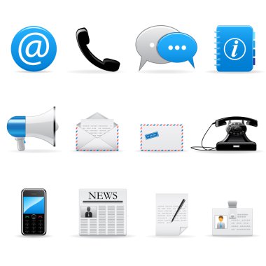 Communication icons clipart