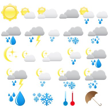 Weather icons clipart