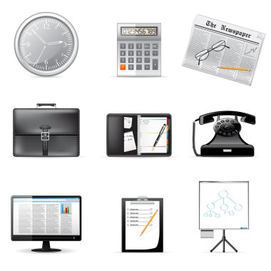 Business and office icons clipart