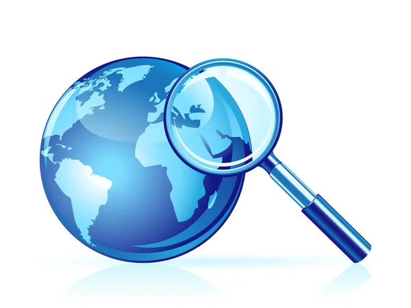Icona vettoriale di ricerca globale — Vettoriale Stock