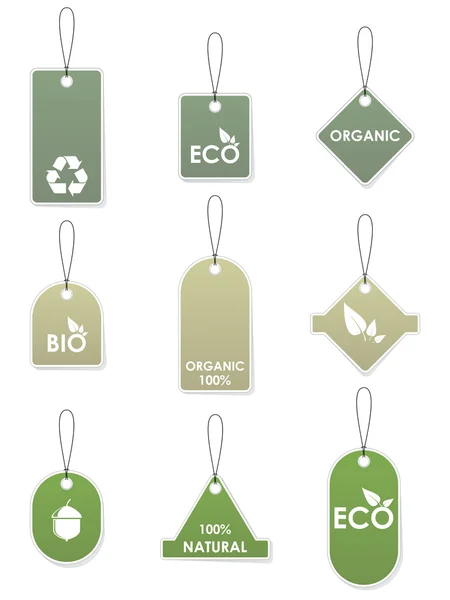 Tags de reciclagem ecológica — Vetor de Stock