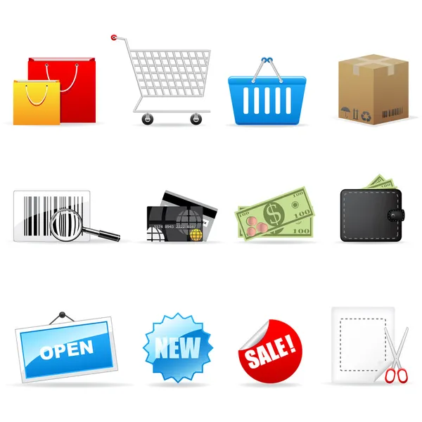 Ícones de compras —  Vetores de Stock