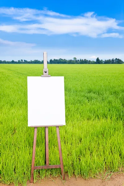 stock image Blank canvas on an easel