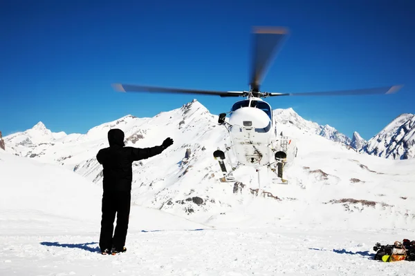 Heli-esqui — Fotografia de Stock