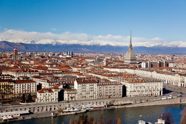 Turin panoramautsikt Royaltyfria Stockbilder