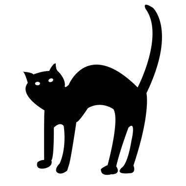 Black cat isolated on white vector clipart