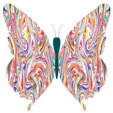 Butterfly in abstract colors clipart