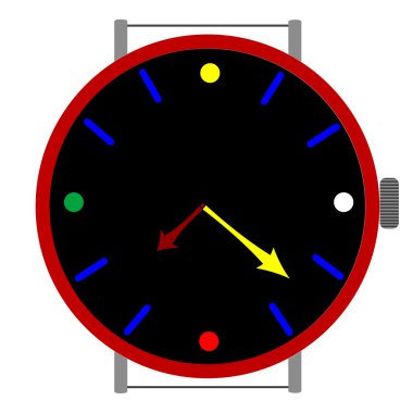 Clock in colors clipart