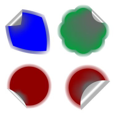 Colored stickers with shadows clipart