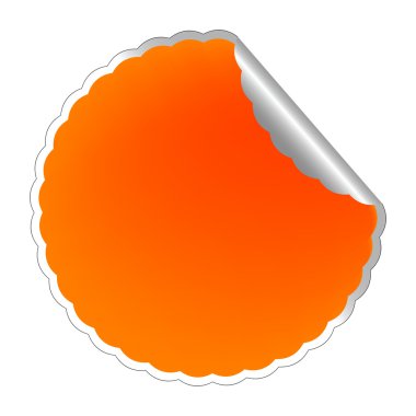 Flowerish orange label clipart