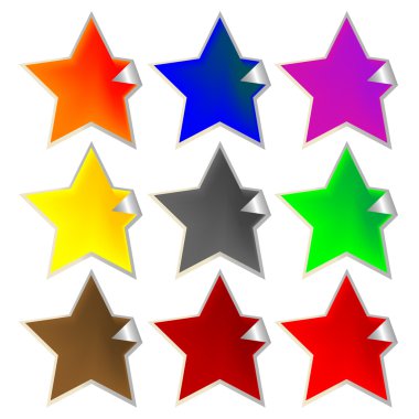 Fresh star shaped labels clipart