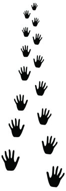 Hands walking clipart