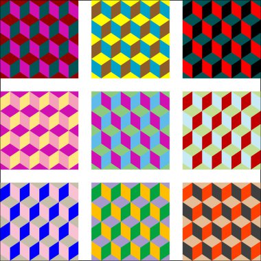 Nine different versions of psychedelic p clipart