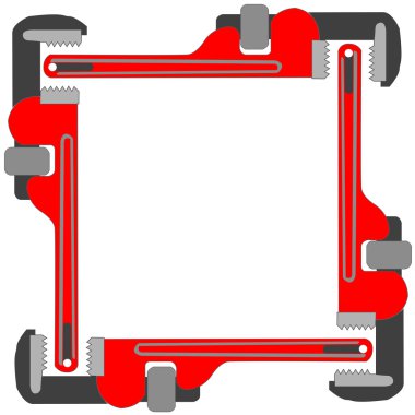 Pipe wrench photo frame clipart