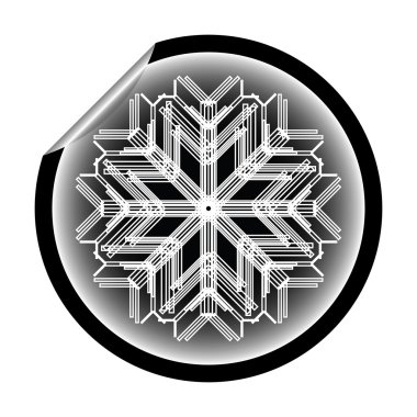 snow flake sticker beyaz bac izole