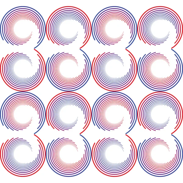 Cercles abstraits bleu et rouge — Image vectorielle