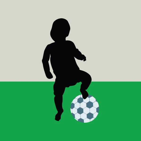 Bebê jogando futebol —  Vetores de Stock