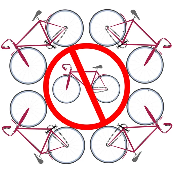 此处不允许使用的 bicicles — 图库矢量图片