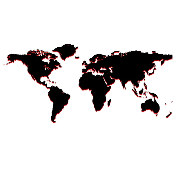 Svart världskarta — Stock vektor