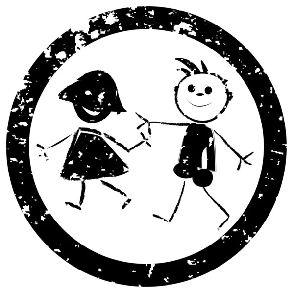 Beau timbre enfants — Image vectorielle