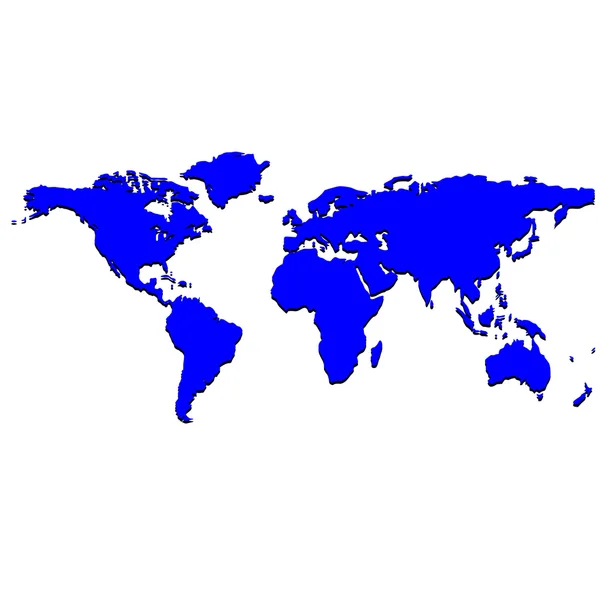 Mapa do mundo azul — Vetor de Stock