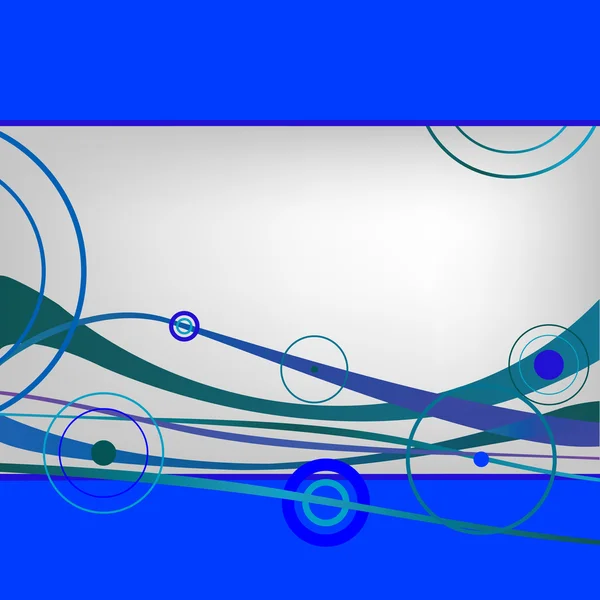 蓝色波浪和圈子 — 图库矢量图片