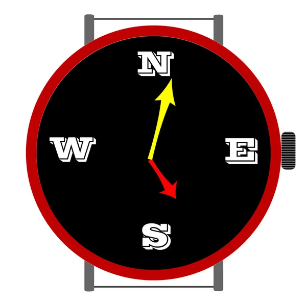 Horloge avec orientation — Image vectorielle