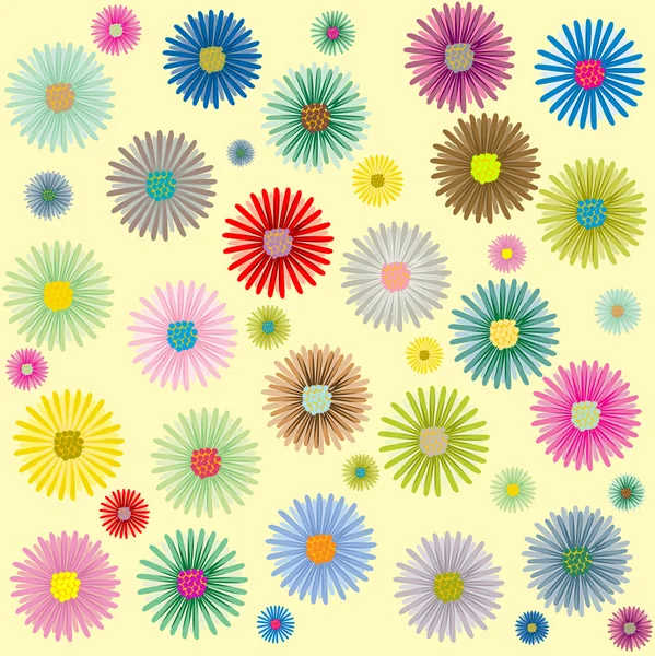 Colored flowers pattern — Stock Vector