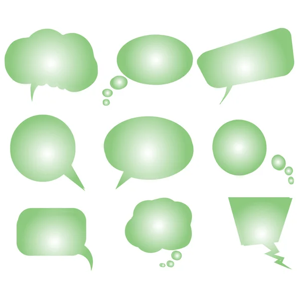 Kumpulan gelembung teks bergaya hijau - Stok Vektor