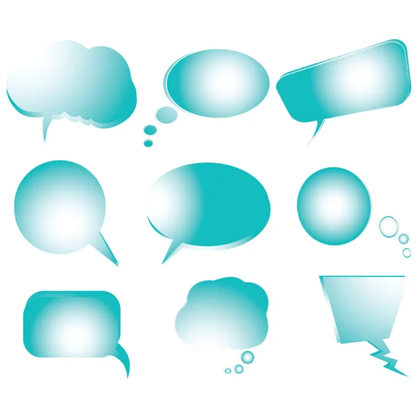 Collection of stylized blue text bubbles — Stock Vector