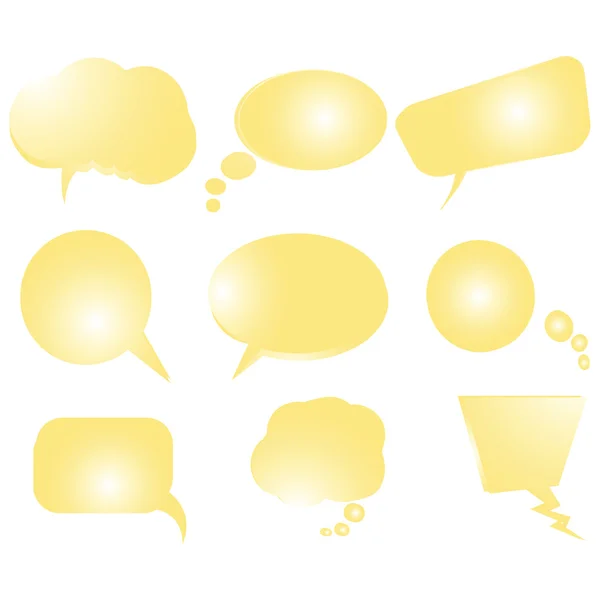 Stilizált sárga szöveg buborék gyűjteménye — Stock Vector